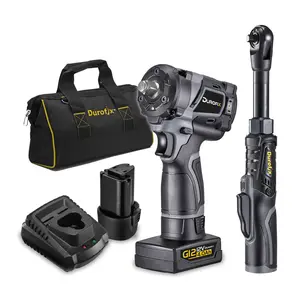 Durofix RI12184-K1 G12 Series 12V Cordless Li-ion 1/2" Drive Impact Wrench & 3/8" Drive Extended Ratchet Wrench Tool Kit with 4.0 & 2.0 Ah Battery