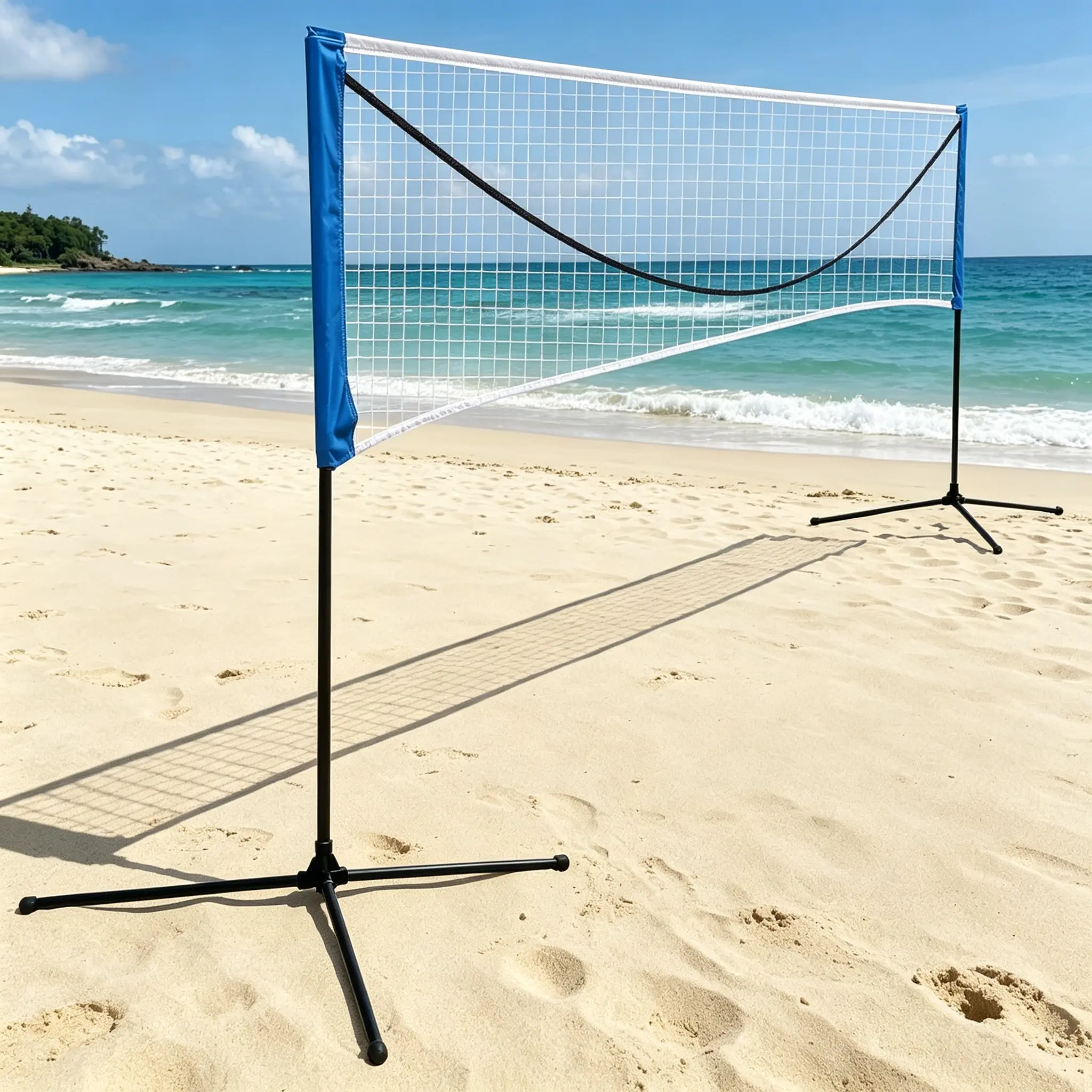 Portable Ultra-Lightweight Outdoor Multi-Sport Net - 6.3 lbs, 4.1m, Dual-Height Adjustable Badminton Equipment, No Assembly, Easy Storage, for Volleyball, Tennis, On-The-Go Use, Nets, Volleyball/Badminton/Tennis, Quick Setup, Steel Frame
