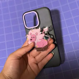 Pink Lion Phone Grip |If I Fits I Sits Lion, Cute Cat in Box, Gem Cartoon Magnet Phone Holder, Universe Cat E-Reader Kindle Kobo Accessories , E-Reader Kindle Kobo Accessory Magnetic Smartphone Cellphone Mount Stand