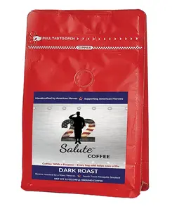 22 Salute Coffee Texas Mesquite Smoked, Dark Roast, Specialty Arabica Coffee, 12oz bag, Ground
