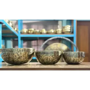 The Ohm Deep Rim Bronze Trio: 12in, 8.5in, 6in Extra Thick Rim Three Bowl Set