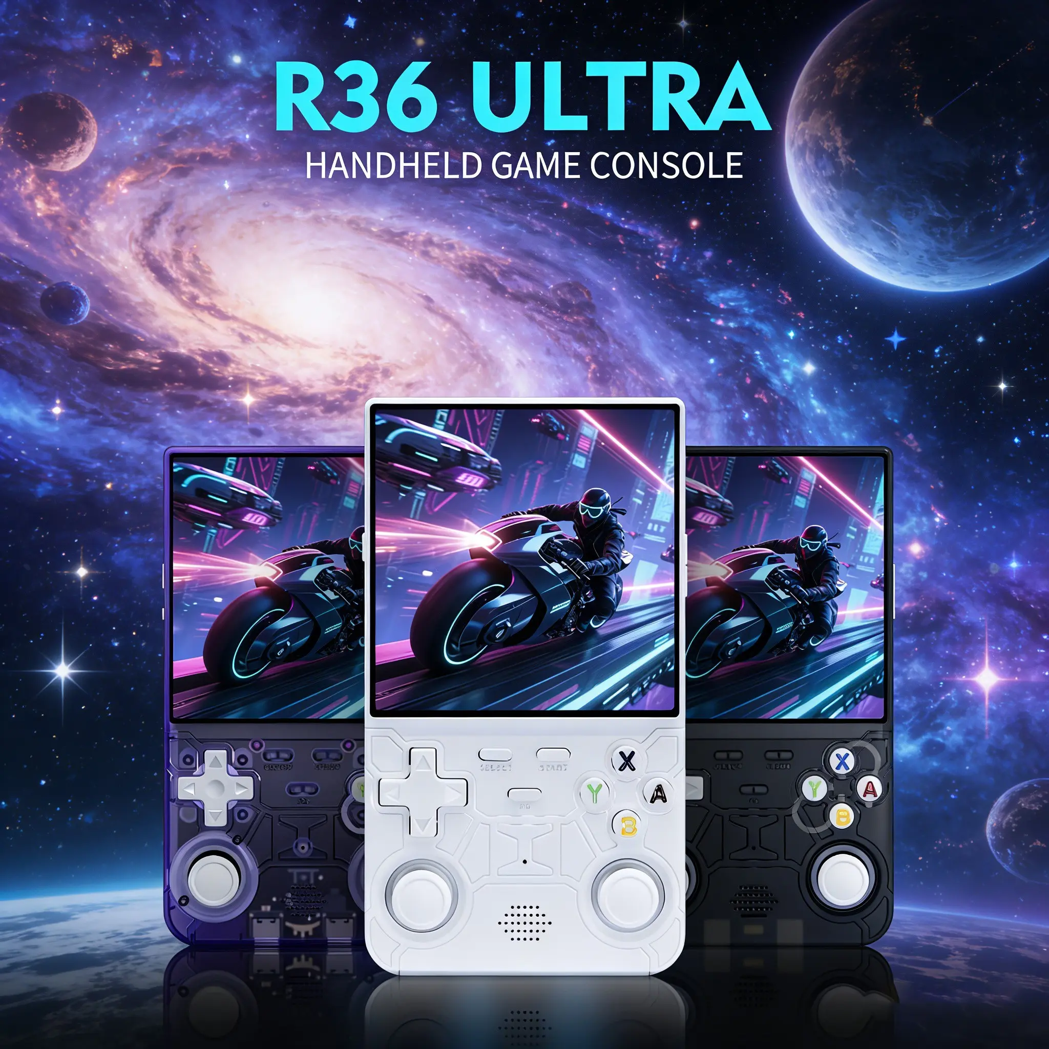 R36 Ultra Handheld Console, 4-Inch HD Screen, Dual 3D Joysticks, 7-Color RGB, Smooth Operation, Game Graphics, Portable Gaming Device, Rechargeable Game Console, Portable Gaming System