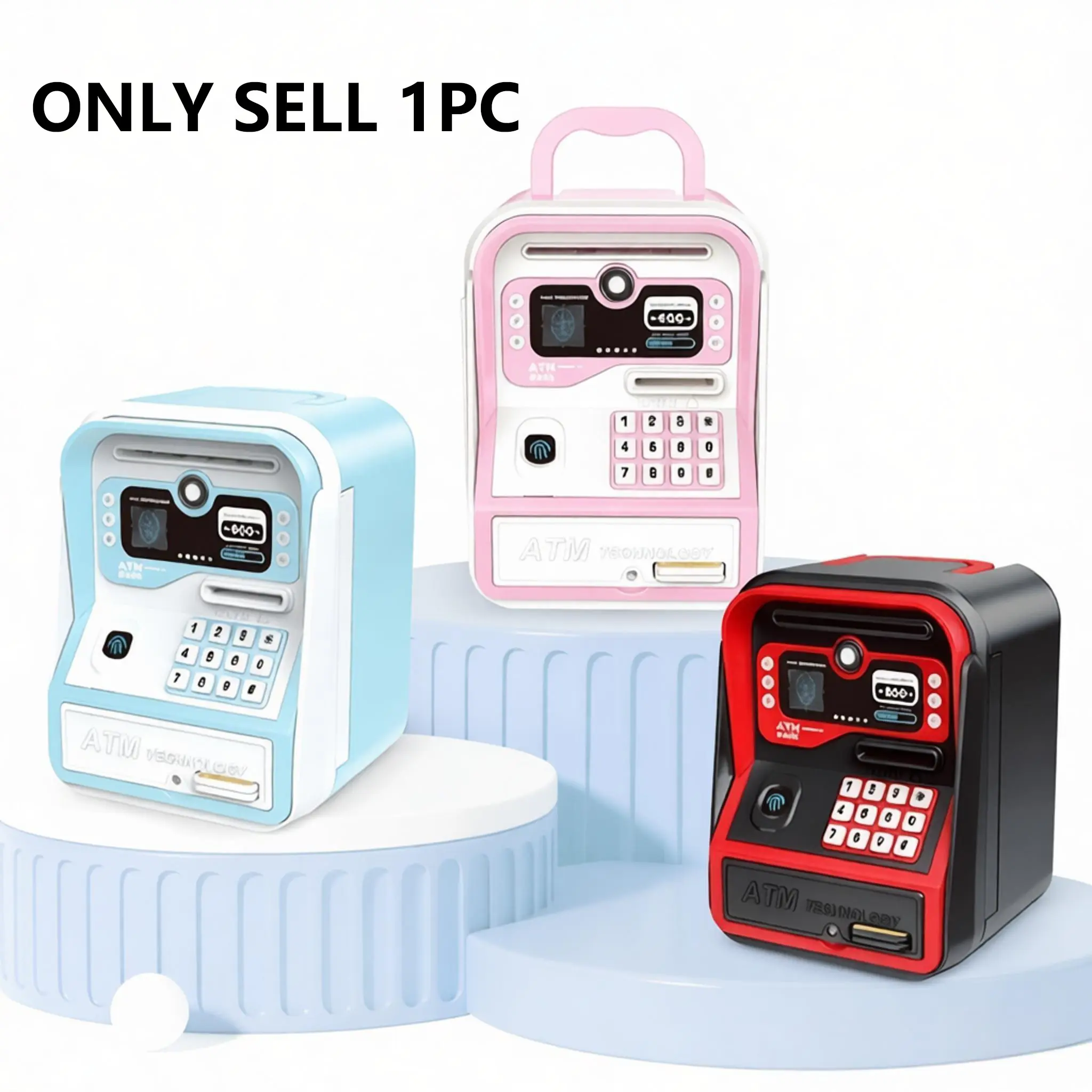 My First Atm Savings Bank, Password Input Required, Includes Card & Fingerprint, Money Management Toy, Fun Saving Journey!