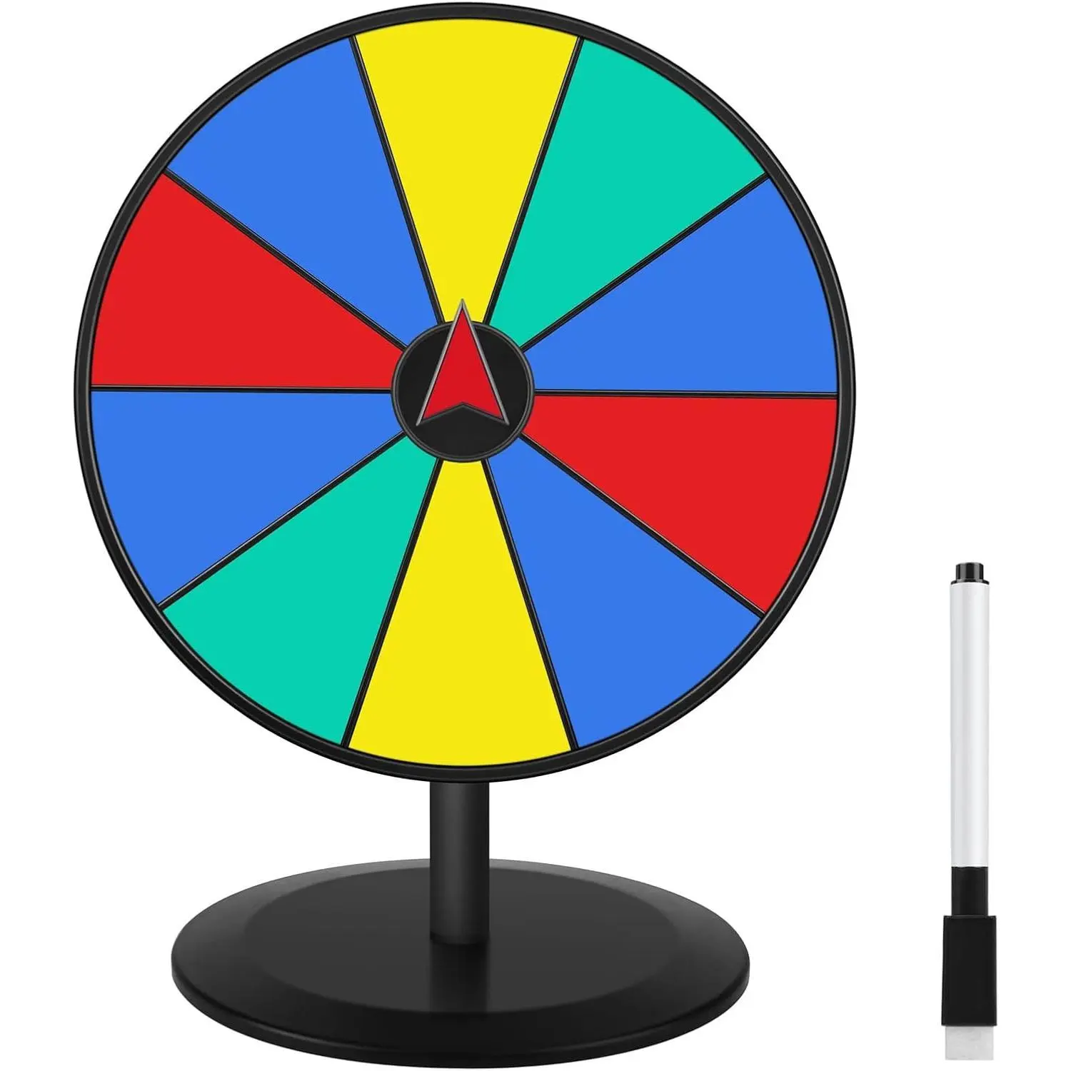 Prize Wheel Spinner 8 Inch Spinning Roulette Wheel of Fortune Spin with Dry Erase Marker for Engaging Home Parties, Trade Show, Carnival Events,Party Birthday Wedding Housewarming