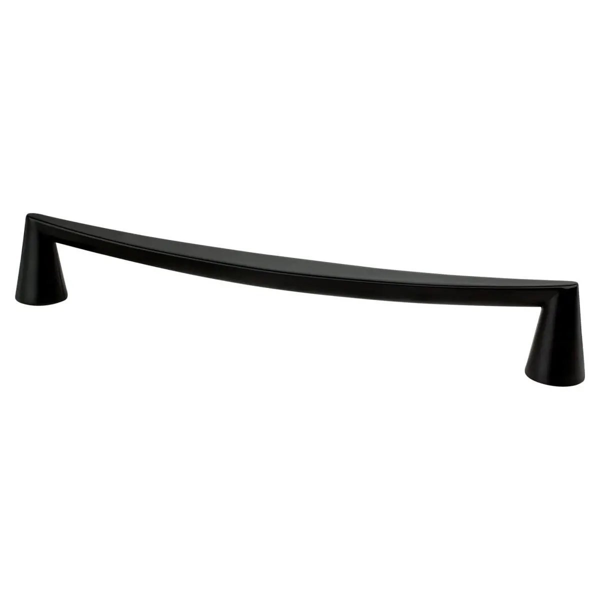 Matte Black Metal Domestic Bliss Door Pull, 224 mm Broad Curved Handle with Hand Clearance