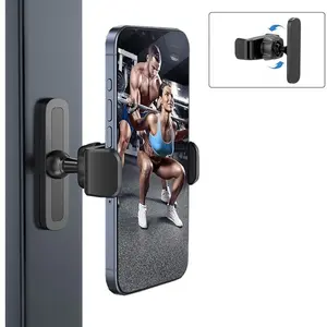 Gym Magnetic Phone Mount, 360° Adjustable Durable Magnetic Phone Holder Attach To Metal Surface, Universal Smartphone Holder, Smartphone Cellphone Stand Exercise Equipment Accessories