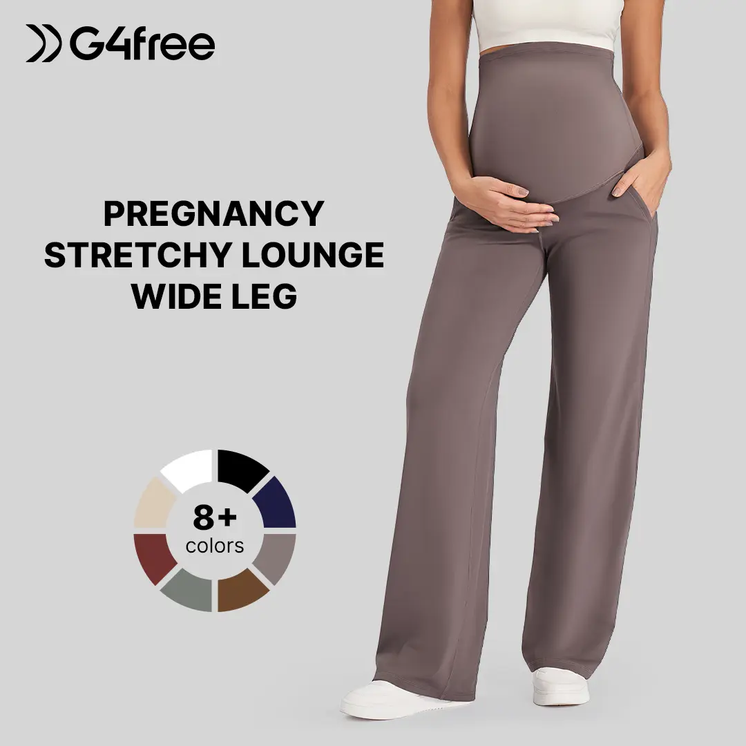 G4Free Women's Over-the-Belly Maternity Wide Leg Pants - Stretchy Maternity Apparel with Pockets for Yoga, Casual Layering - EverGoing 2026 G4Free Women's Over-the-Belly Maternity Wide Leg Pants - Stretchy Maternity Apparel with Pockets for Yoga, Casual Layering - EverGoing 2026