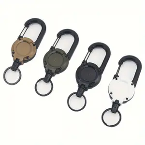 🔥2025 4-Pack Tactical Quick-Release Keychains !🛠️ Spring-Loaded Steel Cable + Anti-Loss Hooks⛺️ Camping/Hiking EDC MUST-HAVE!