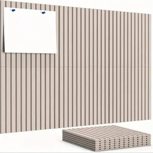 6pcs Camel Color Striped Felt Bulletin Board, Home Office Wall Display Plan Board, Home Classroom Decorations, Square Pinboard for Office, Family, School