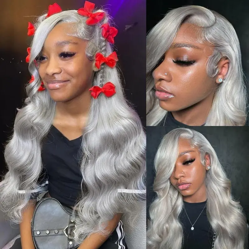 silver grey human hair wigs - TikTok Shop display picture 2