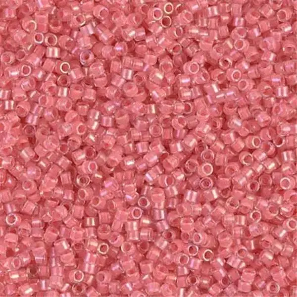 Coral Lined Crystal Luster 11/0 delica beads || DB0070