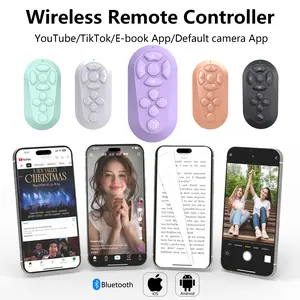 ZOZVO Bluetooth Remote Control, suitable for TikTok, Instagram, YouTube, video scrolling, continuous liking, Kindle app page turning, e-book page turning, adjustable focus for selfies, Android, iOS, a universal gift for both men and women