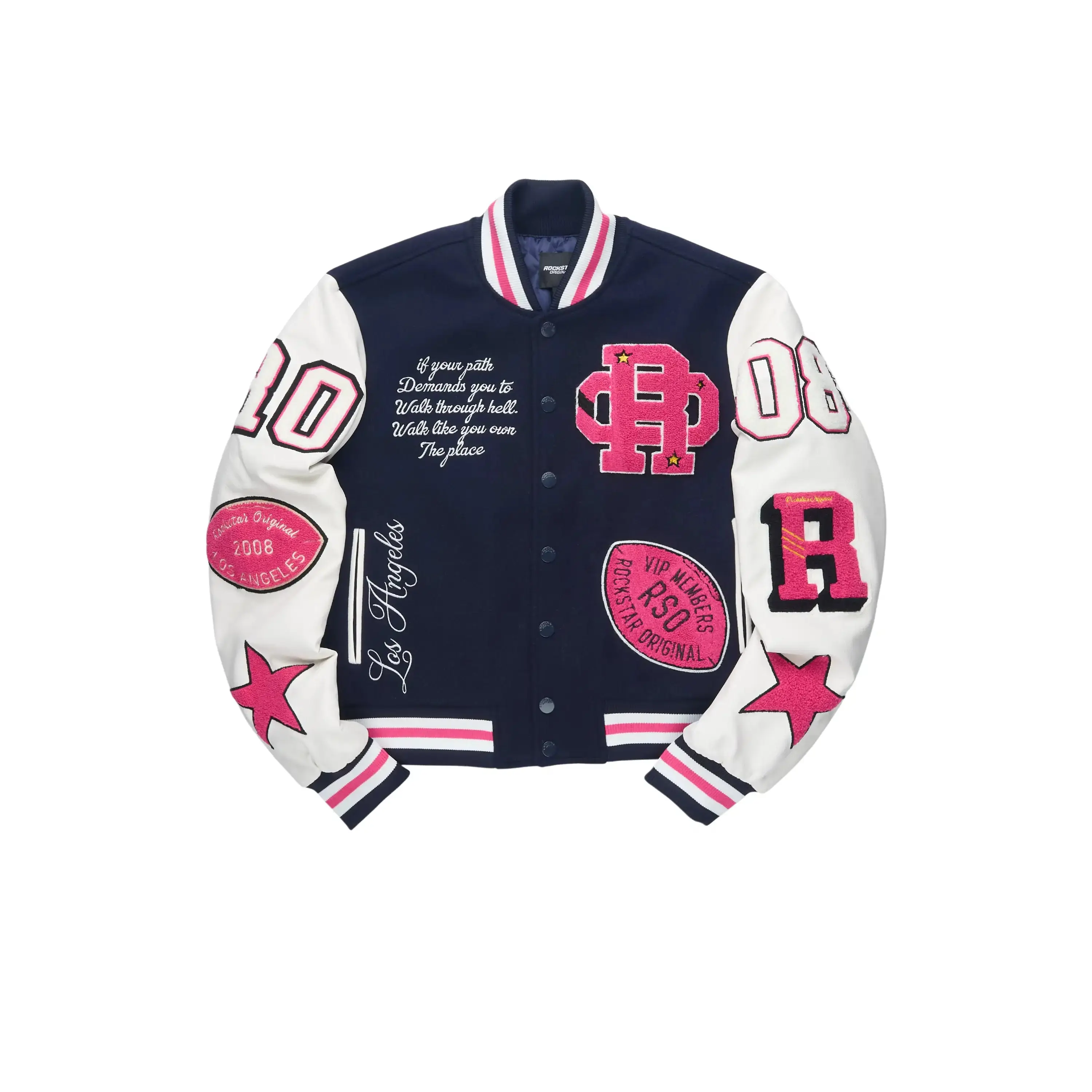 Adrienne Navy/Pink Oversized Varsity Jacket Adrienne Navy/Pink Oversized Varsity Jacket