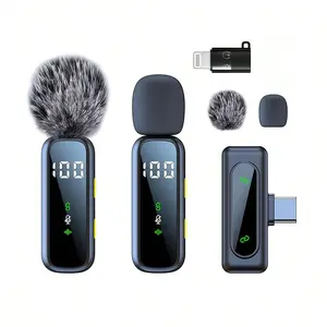 Wireless Mini Lavalier Microphone with Noise Reduction, Rechargeable Audio Device for iPhone 15/16/17, iPad, Android, Portable USB-C Lapel Mic for Video Recording, Vlogging