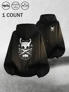 Unisex Genderless Loose Fit Hollow Knight Hoodie - Vintage Bold Graphic Soulslike, Tactical Aesthetic Gamer Gift