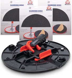 Folding Radial Drywall Sander Kit, 9-inch, with 18 Sanding Discs 80/120/180 Grit, Wall and Corner Sanding, DTKRS2