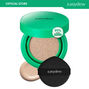 Easydew Mela B Toning Ampoule Cushion - Official Product 2-in-1 Korean Skincare & Makeup with EGF, Niacinamide & Hyaluron-Vital C - Smooth Full Coverage Foundation - 10 Shades Available