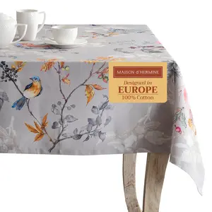 Maison d' Hermine Table Cloth 100% Cotton Tablecloth Reusable Decorative for Dining Kitchen Room Farmhouse Home Easter Decorations