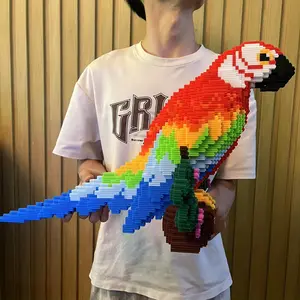Parrot 3D Puzzle Building Block Ornament, Room Decor, Home Decoration, Party Decor, Collectible Statue, DIY Craft Gift, Animal Shape Puzzle