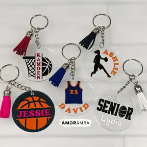 Personalized Basketball Keychain, Basketball Team Bulk Gift, Basketball Coach