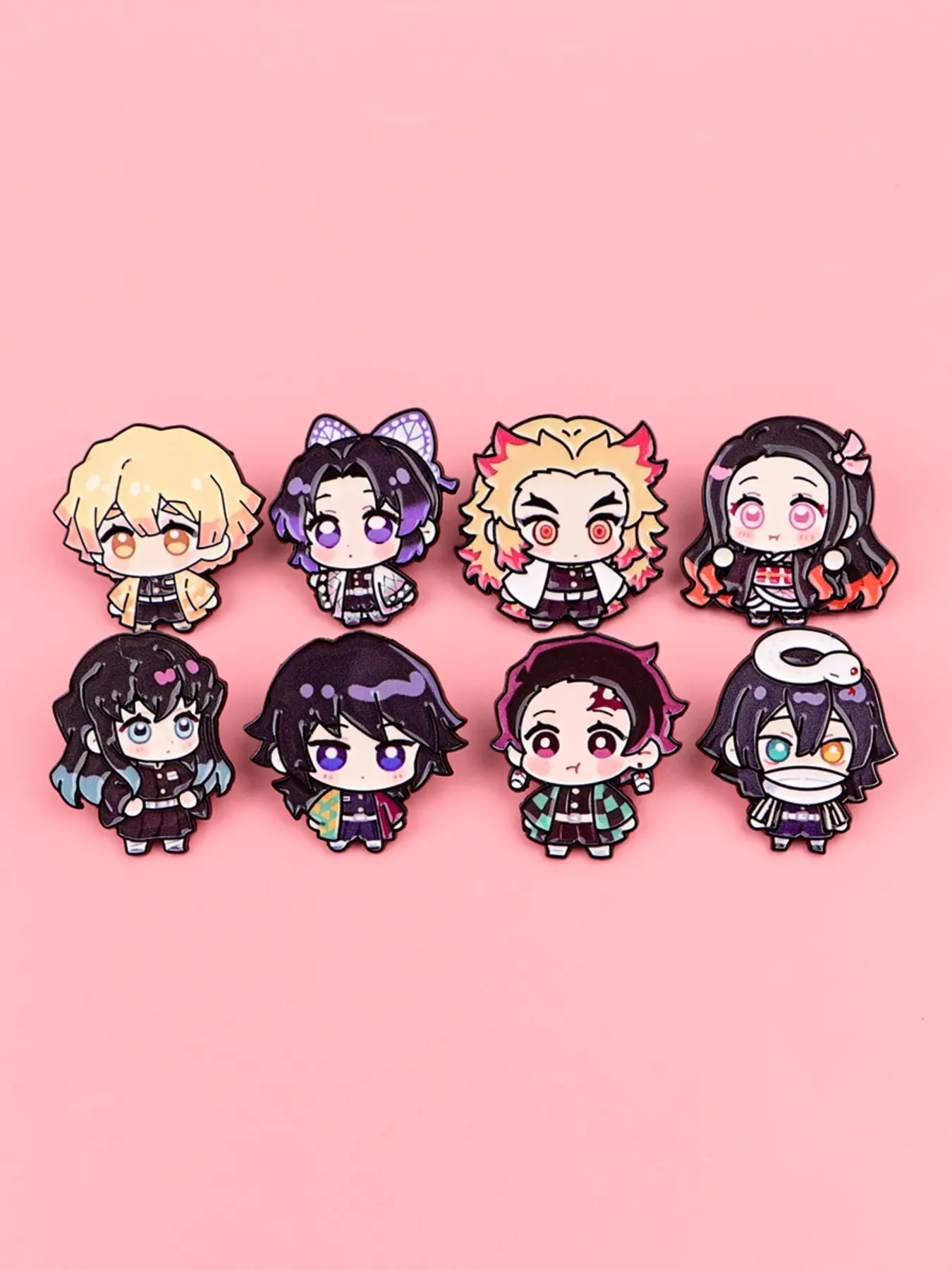 8pcs/set Cute Anime Figure Enamel Lapel Pins, Drop Set Pins, Simple Style Brooches, Cool Collar Decorations, Decorative Backpack Badges, Fashion Party Accessories, Collectible Pins
