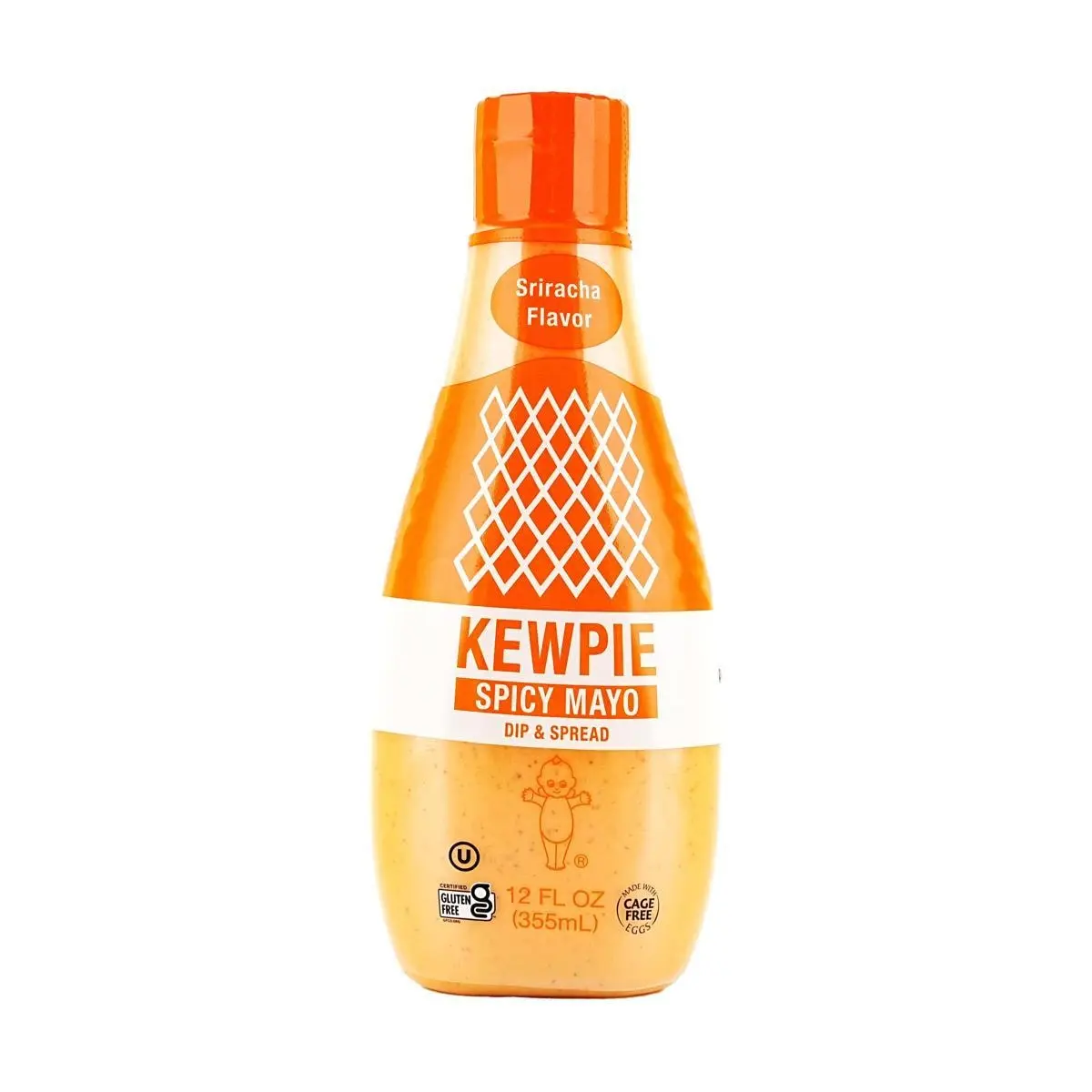 KEWPIE Sriracha Mayonnaise 355ml - Spicy Japanese Mayo for Salads, Sandwiches, Fried Chicken & Dips
