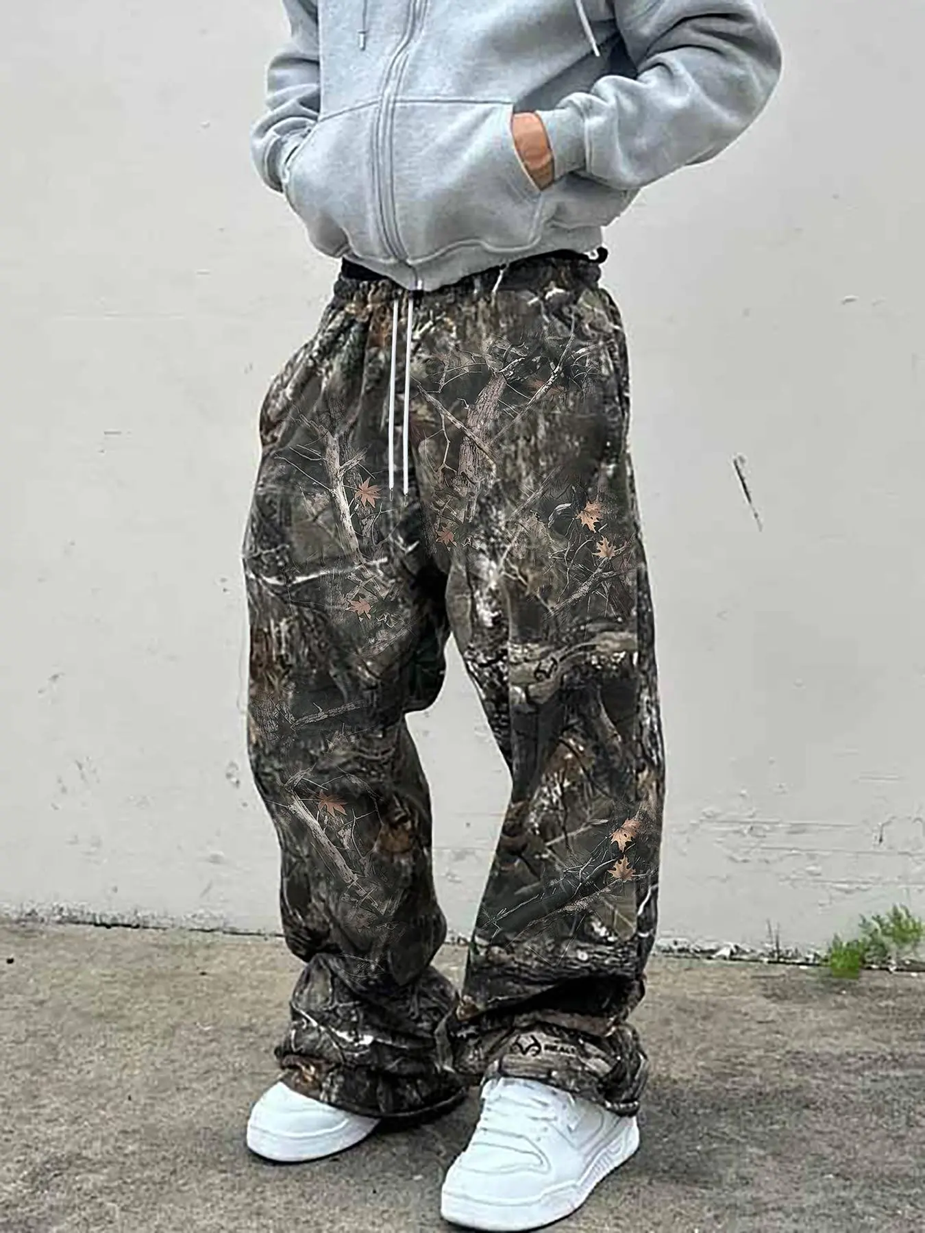 Men's Camo Tree Print Pants, Street Fashion Casual Loose Trousers for Daily Wear, Men's Bottoms for Summer, Casual Fit Streetwear