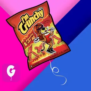 Crunchy 18 inch Mylar Balloon – Ships FLAT (2D) – Becomes 3D with Helium