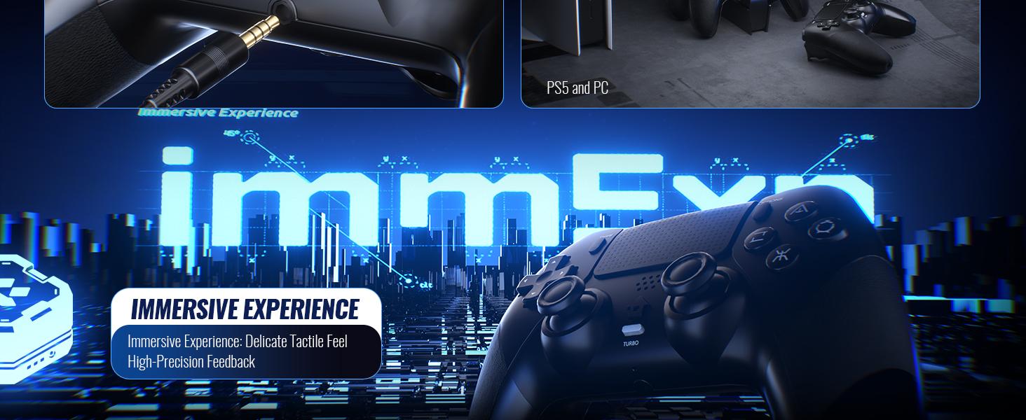 Wireless Anti-Stick Drift Controller for PS5/PC - Features , Turbo, 6-Axis Gyro, Dual Vibration, Macro Back Buttons, Touchpad, Bluetooth 5.0, 3.5mm Audio Jack & Built-in Microphone