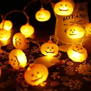 HALLOWEEN PUMPKIN HEAD COLORFUL DECORATION HOLIDAY STRING LIGHT - BATTERY POWERED