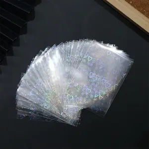 50PCS Holographic Star Card Sleeves - Laser Flashing Foil Design, 66x91mm Acid-Free PP Protector Covers -Broken Gemstone Design Frosted Card Sleeves for Collectible Cards Trading Cards Sleeves Plastic Card Sleeves Card Sleeve Protectors