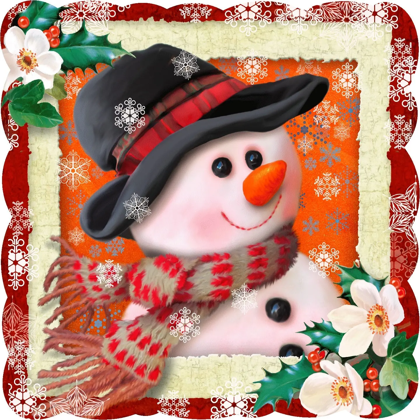 Holly Jolly Snowman (50 Piece Mini Christmas Wooden Jigsaw Puzzle)