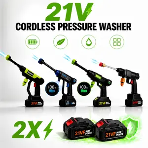 SEEVOLX Upgraded Cordless Pressure Washer (Power Washer), Dual Battery Long Runtime, 30-Level Adjustable Pressure with Digital Display, Portable Rechargeable, 6-in-1 Nozzle, Lightweight for Car & Patio Cleaning