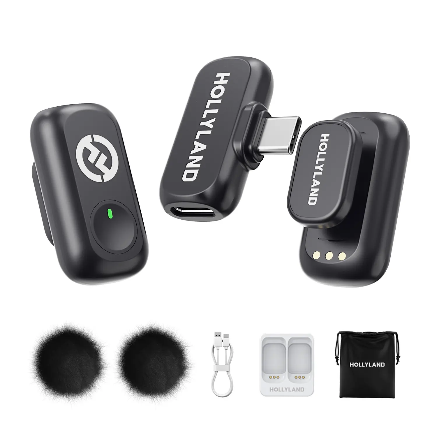 Deals For Your Days！Hollyland Wireless Microphone LARK A1 for iPhone & Android 45kHz/24bit, Magnetic Mini Mic for Podcast, Vlogging