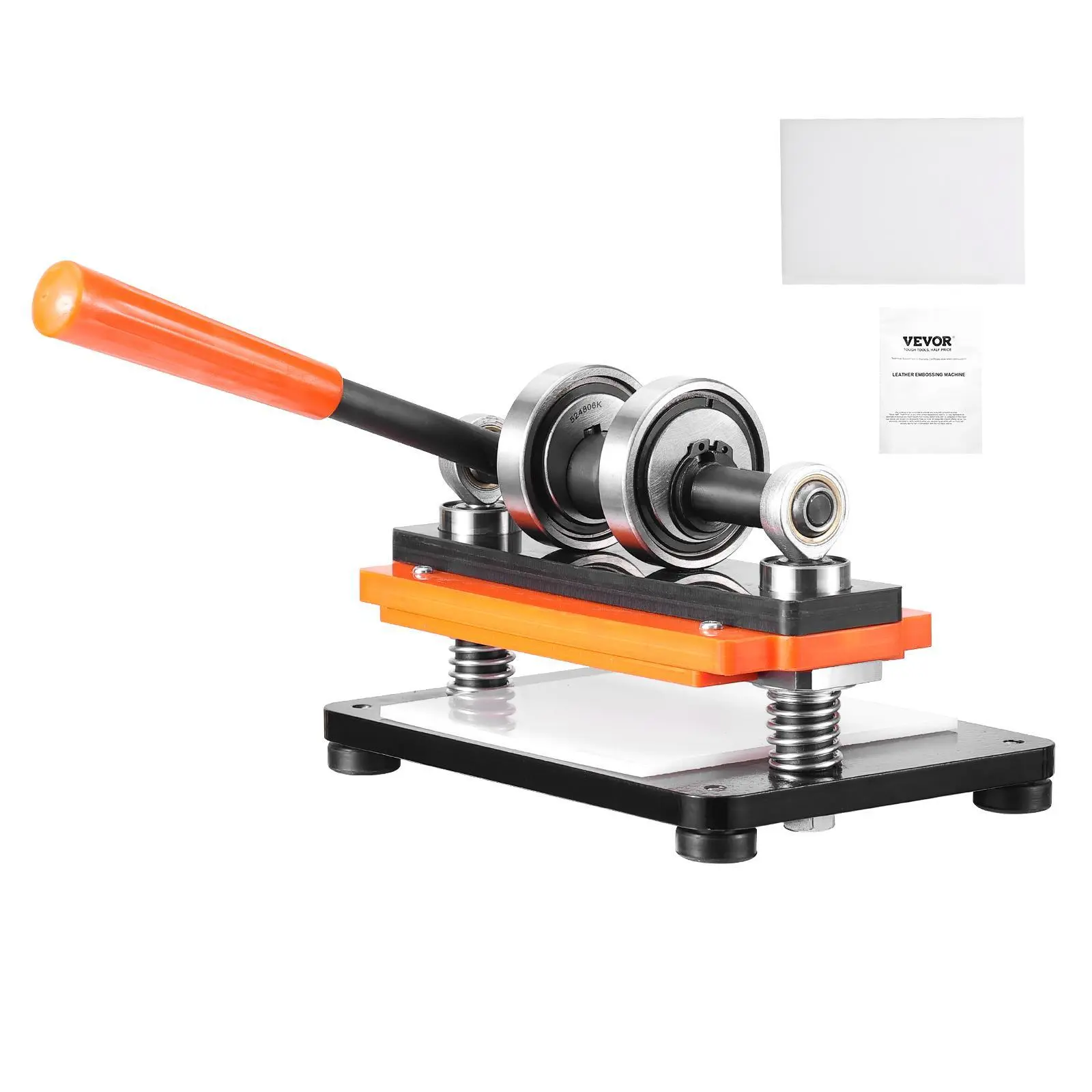 【Summerfinds】VEVOR Leather Cutting Machine, 7.1 x 3.9 in Embossing Plate Manual Die Cutter, 0.47 in Pressure Stroke Dual Guide Shafts Die Cut Machine, Leather Embossing Machine for Various of Materials
