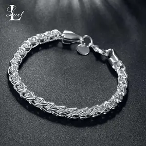 Silver-gray wheat chain bracelet, stainless steel braided rope chain, polished, fashionable style. Suitable for various occasions