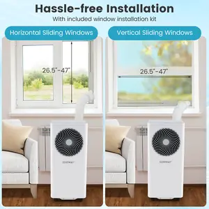 COSTWAY - 8200/10000 BTU Portable Air Conditioner 3-in-1 Stand up AC Unit with Dehumidifier-8200 BTU