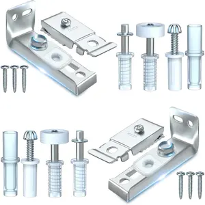 2 Pack Bifold Door Hardware Repair Kit - Bi-fold Sliding Closet Door Replacement Parts Including Top & Bottom Bracket, 3/8" Pivot, 7/8" Guide Wheels for Folding Pocket Accordion Door