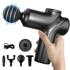 LEERCON Professional Deep Tissue Massage Gun with 6 Speed Levels & 4 Interchangeable Heads Portable Muscle Relaxation Device for Athletes & Fitness