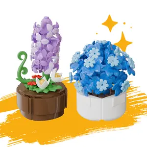 Flowers 3D Romance Blooming Pink Rose Iris botanical Building Blocks Set,Stacking,SafeDurable Toy,Mini Blue Brick Potted Puzzle,Succulent Decor,Creative gift DIY,Kid fidget Birthday,Artificial,Christmas,Black Friday,Valentine's Day girl Bouquet collection