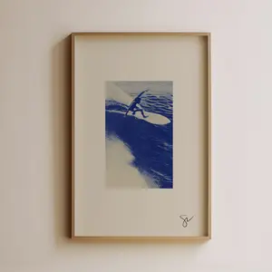 Blue Wave Surfing Poster