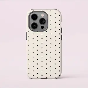 polka dot phone case Charming Polka Dot Phone Case for iphone 17 pro phone cases 16 15 14 13 12 11 X XR 8Pro Max - Black & White Cute Protective Cover Shockproof Protector Gloss Cover