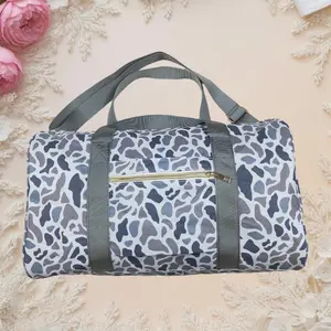 Kids Boy Adult Duffel Gym Bags Grey Ducks Camouflage Hunting Teen Student Crossbody Travel Duffle Lightweight Bag