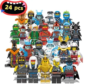 Nija Mini Action Figure Set - 24 Pack with Weapons and Collectible Building Blocks for Boys and Girls - Ninjago Anime Movies Fans MMiniCharacters Toys