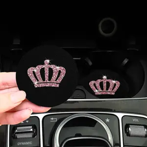 Crown Pattern Girly Car Coaster, Waterproof and Non-slip Car Cup Holder Coaster, Universal Car Interior Decoration Accessories, Car Interior Accessories Girls, Car Accessories Cute, Car Accessories Women
