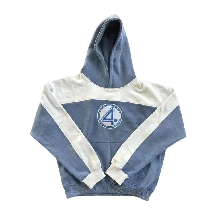 (New)Fantastic Four Hoodie (Fantastic 4) Men's Contrasting colors Polyester Pullover Sweaters Tops with Kanga Pocket - Menswear, Cotton Hem Long Long Sleeves Sleeves(Sheets)