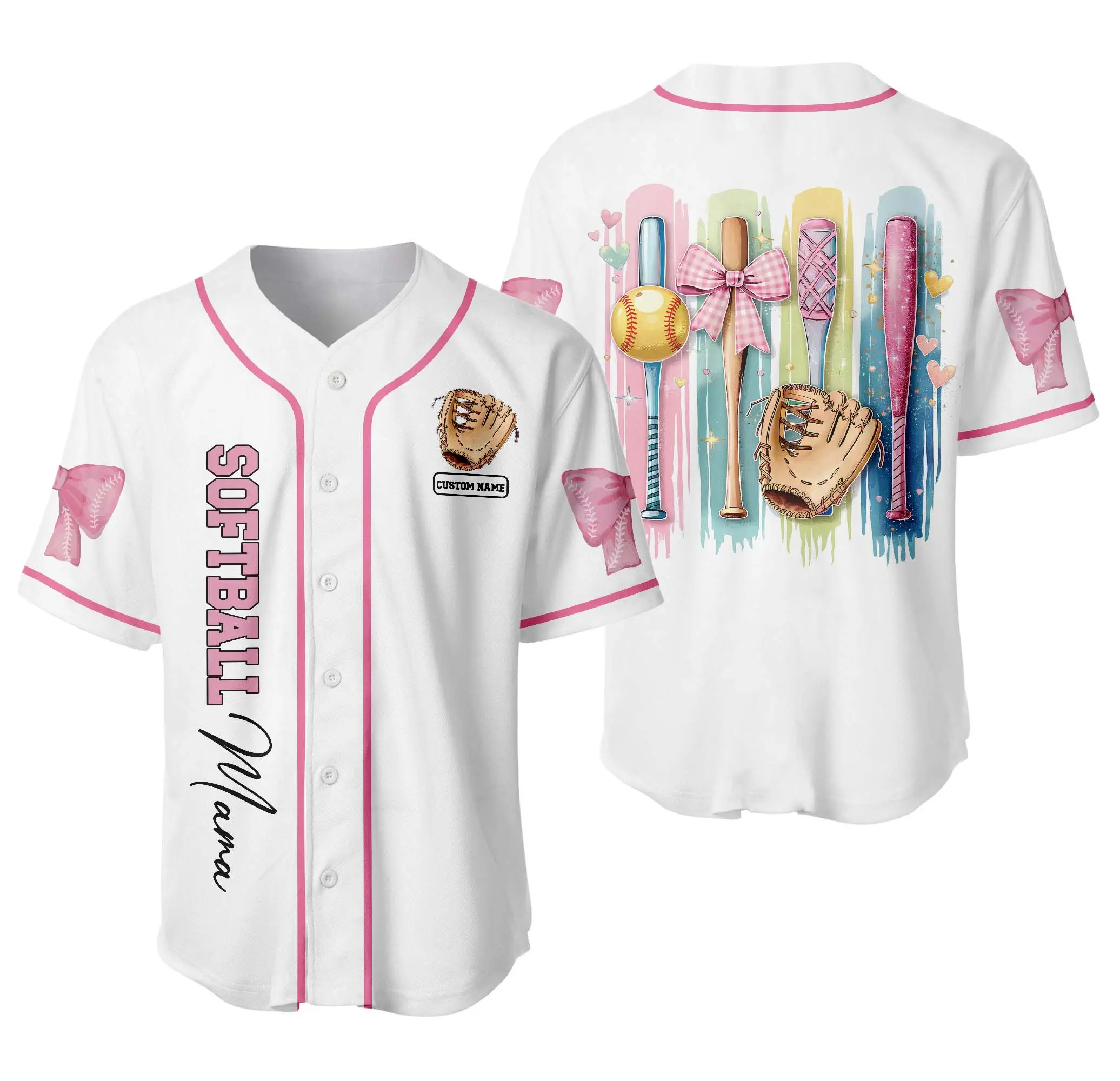 Custom Brushstroke Softball Mama Jersey Shirt, Cute Softball Shirt, Womens Softball Tee, Softball Lover Shirt, Softball Season