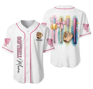 Custom Brushstroke Softball Mama Jersey Shirt, Cute Softball Shirt, Womens Softball Tee, Softball Lover Shirt, Softball Season