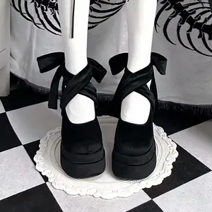 Stylish White Mary Jane-Inspired Heels with Double Platform - Thick High Heel Design for Trendy and Feminine Looks