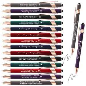 14/28 Pcs Bible Verse Pens Ballpoint, Fun Pens, Christian Stylus Pen with Inspirational Quotes, Bible Verse Bulk for Touch Screens Women, Men, Pastor Christmas Church Sunday, School, Office, Teacher